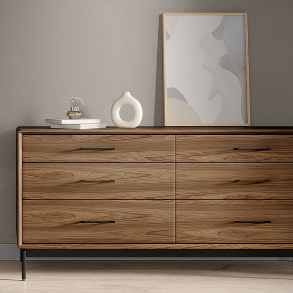 BDI Furniture LinQ Walnut 6 Drawer Dresser